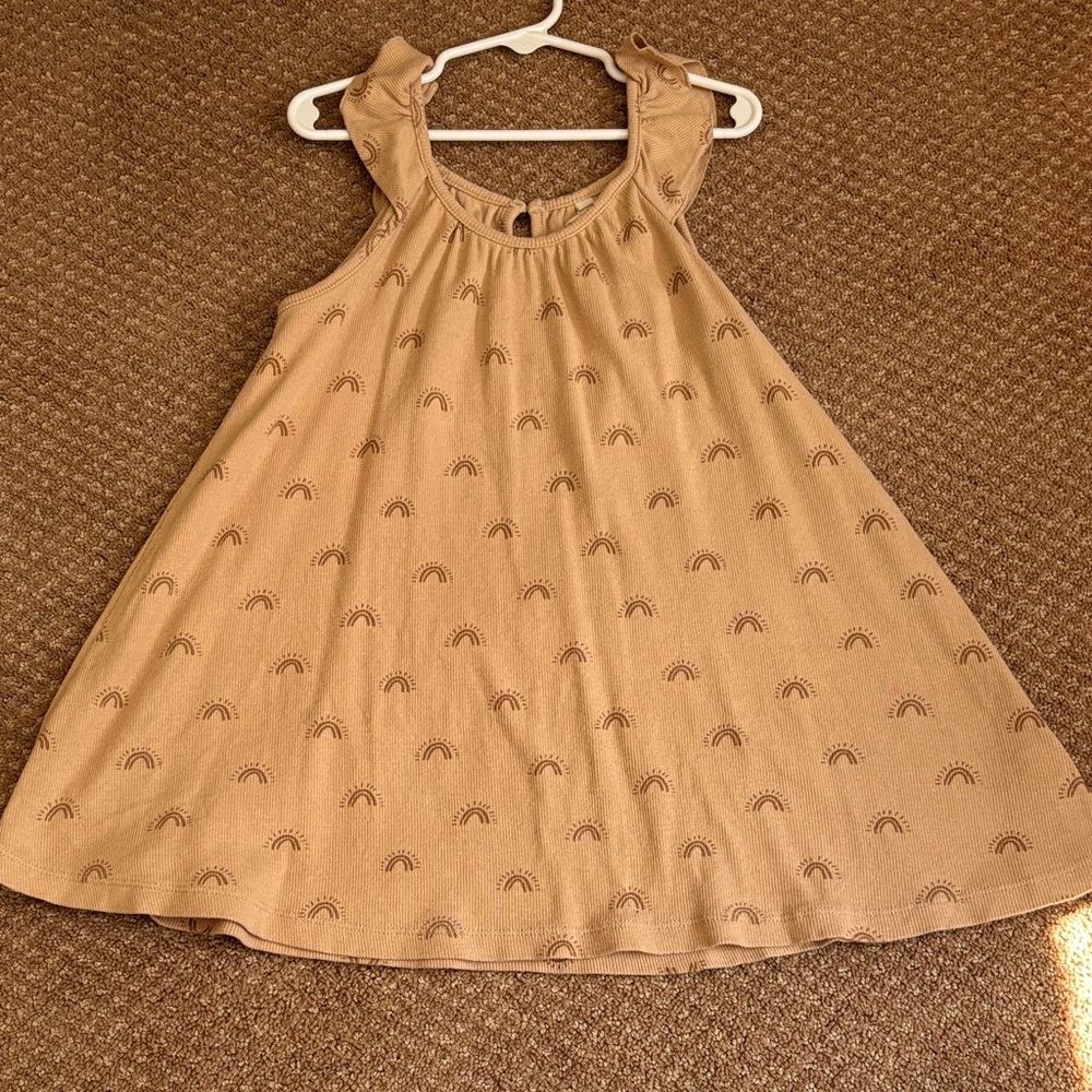 Quincy Mae Cream Sundress Sleeveless Crew Neck Casual